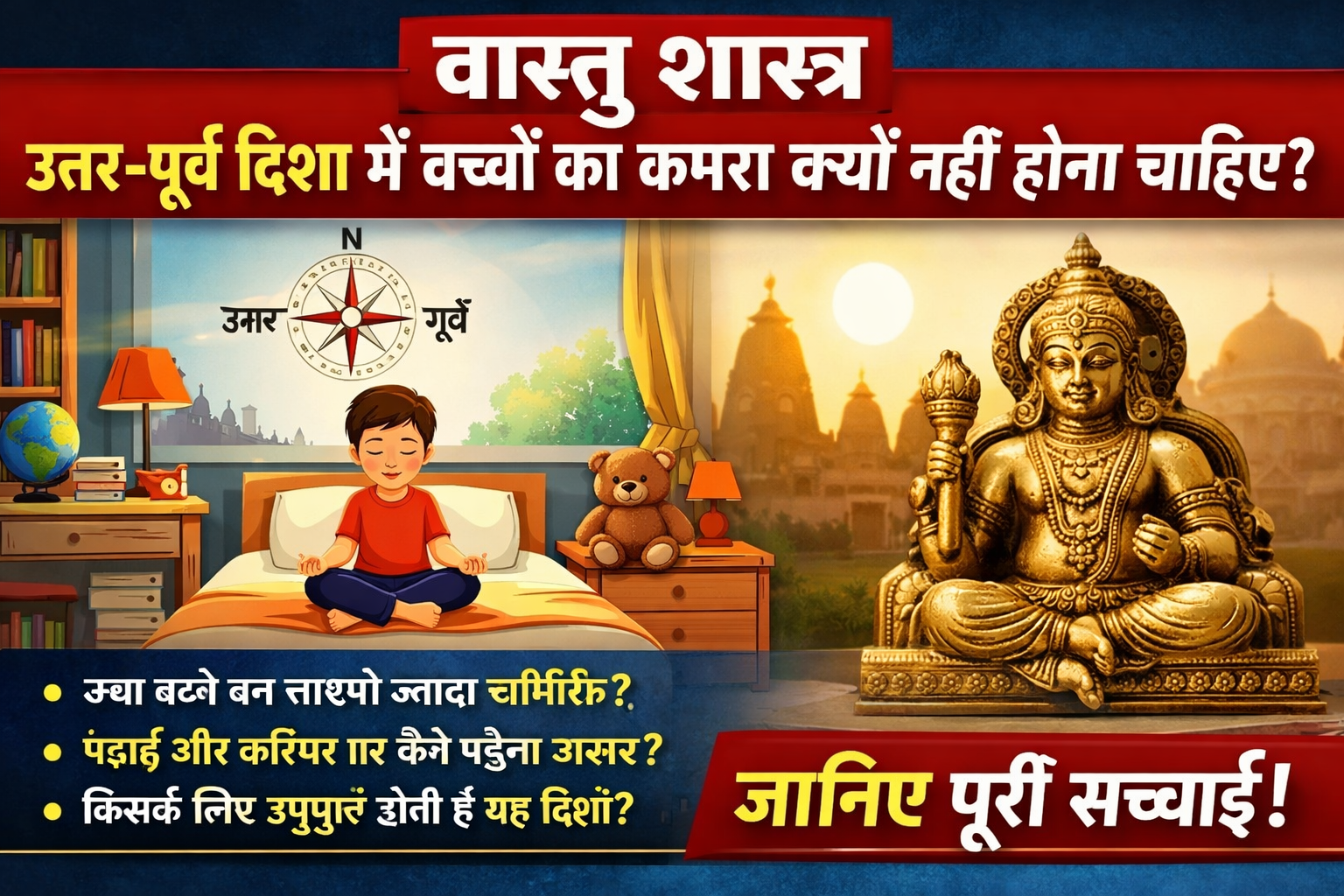 “वास्तु शास्त्र: उत्तर-पूर्व दिशा में बच्चों का कमरा क्यों नहीं होना चाहिए? जानिए पूरी सच्चाई”