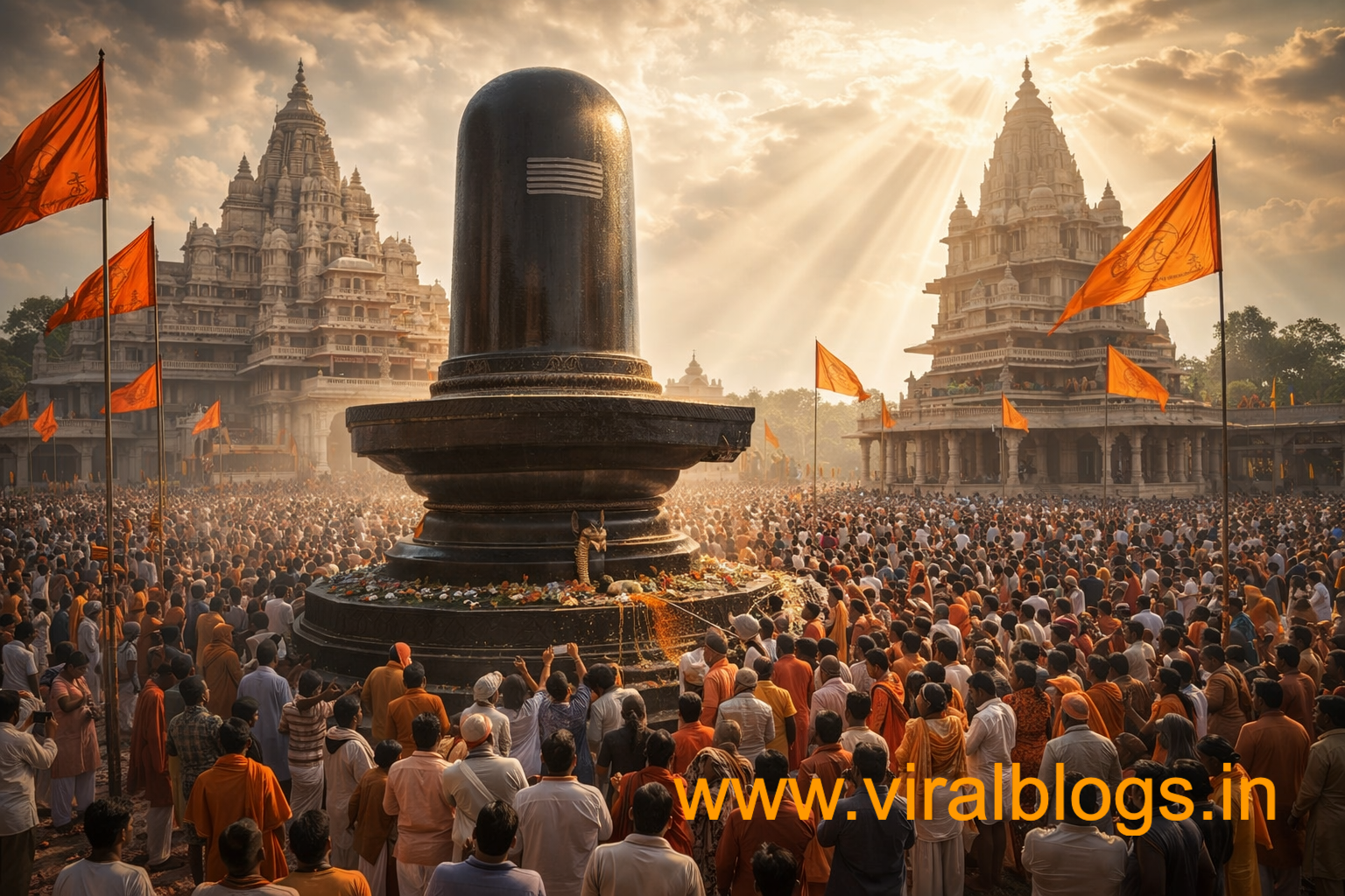 पूर्वी चंपारण के विराट रामायण मंदिर में विश्व के सबसे विशाल शिवलिंग की भव्य स्थापना, 33 फीट ऊँचा और 210 टन वजनी शिवलिंग बना आस्था का प्रतीक